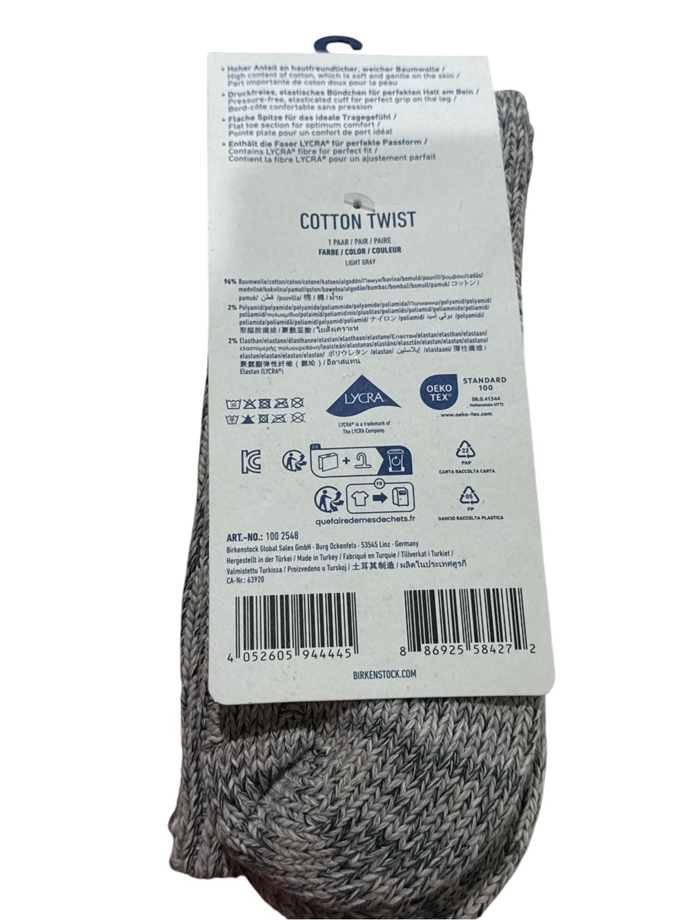 Birkenstock Men’s Heather Gray Ribbed Crew Socks - Picture 2 of 2